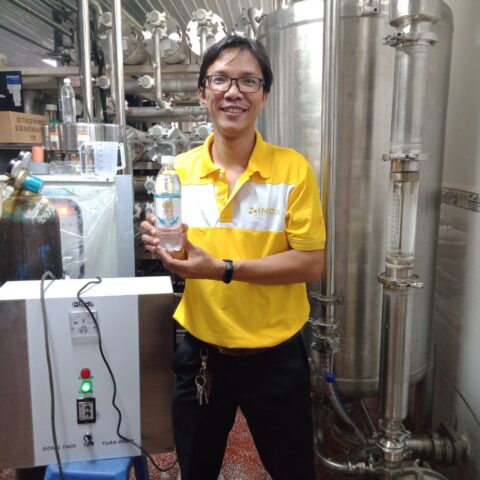 Lắp đặt máy Ozone công nghiệp N10 xử lý nước tinh khiết đóng chai